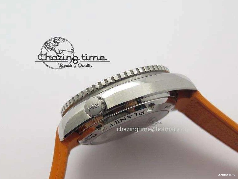 0516 Breathable Planet Ocean SS Bp Maker 45mm Orange Bezel On Orange Rubber Strap A 8221